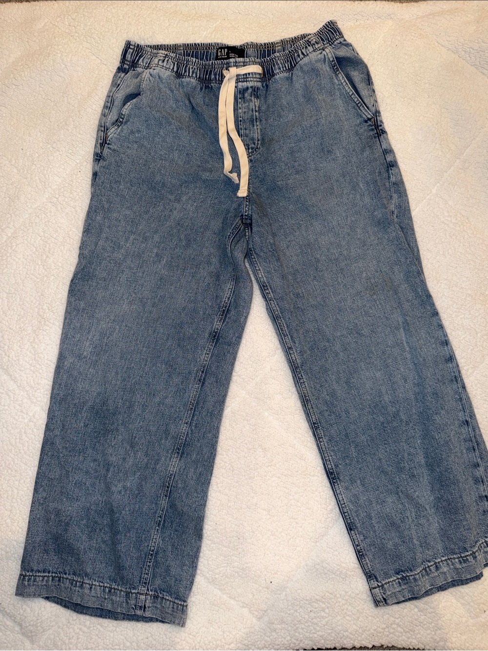 Women’s Light Blue Drawstring Jeans